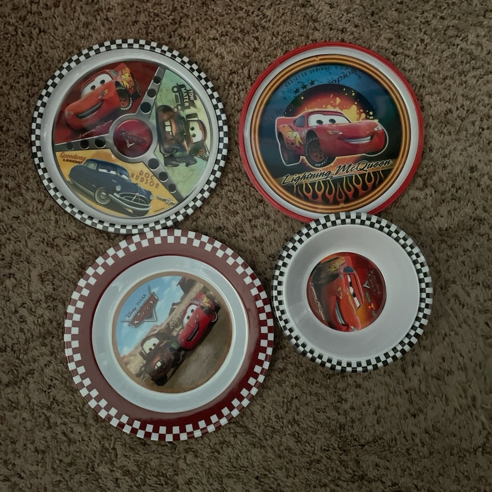 Cars Plastic Dish Set - Picture 1 of 9